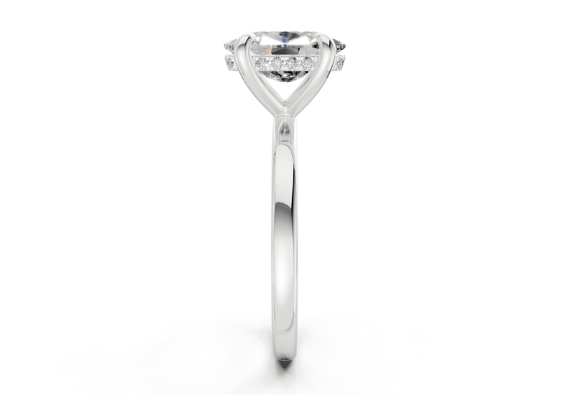 Solstice Diamond Solitaire Elongated Cushion Cut 1.8mm Engagement Ring - Ring Premier