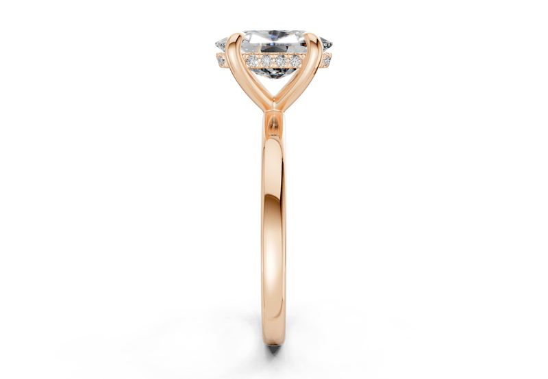 Solstice Diamond Solitaire Elongated Cushion Cut 1.8mm Engagement Ring - Ring Premier