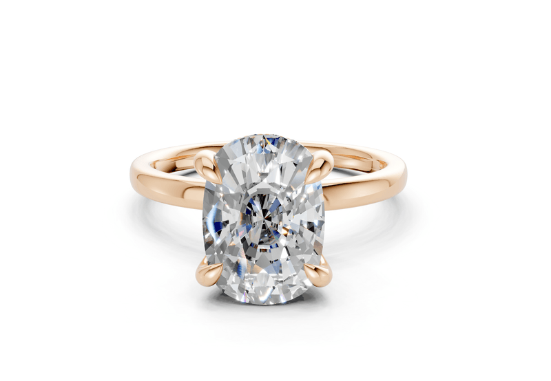 Solstice Diamond Solitaire Elongated Cushion Cut 1.8mm Engagement Ring - Ring Premier