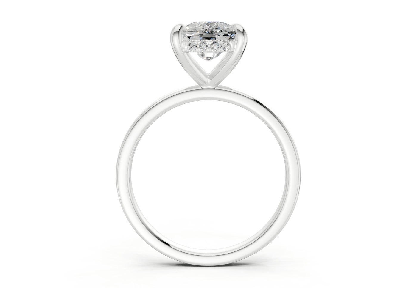Solstice Diamond Solitaire Elongated Cushion Cut 2.3mm Engagement Ring