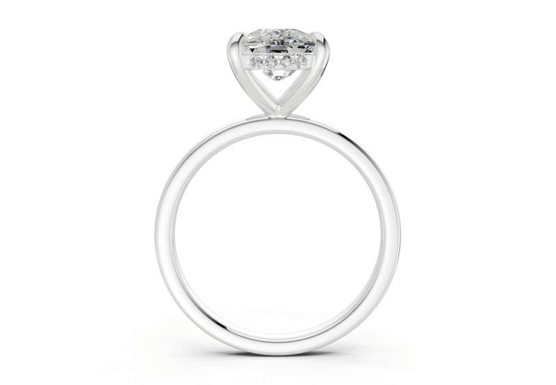 Solstice Diamond Solitaire Elongated Cushion Cut 2.3mm Engagement Ring - Ring Premier