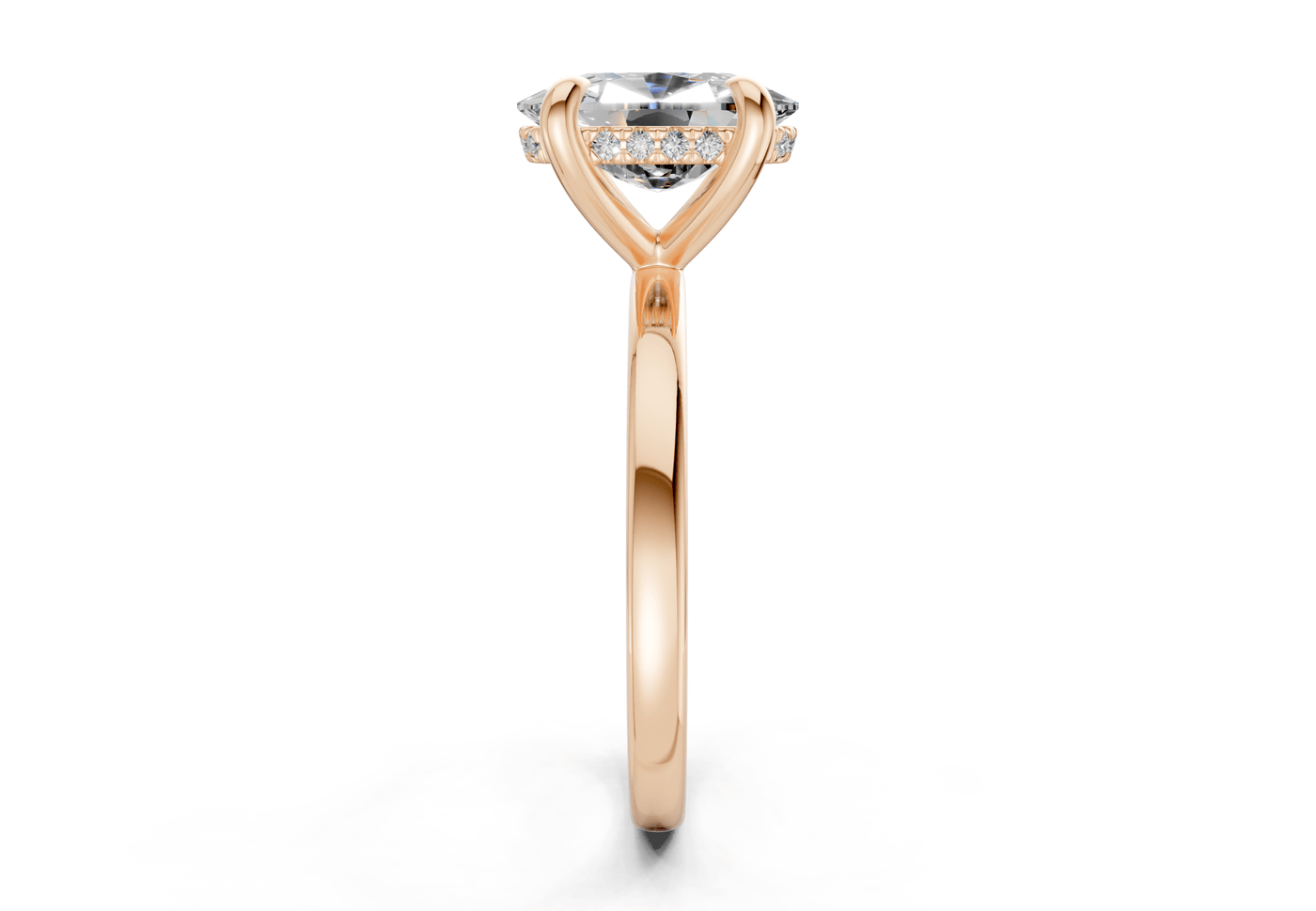 Solstice Diamond Solitaire Elongated Cushion Cut 2.3mm Engagement Ring