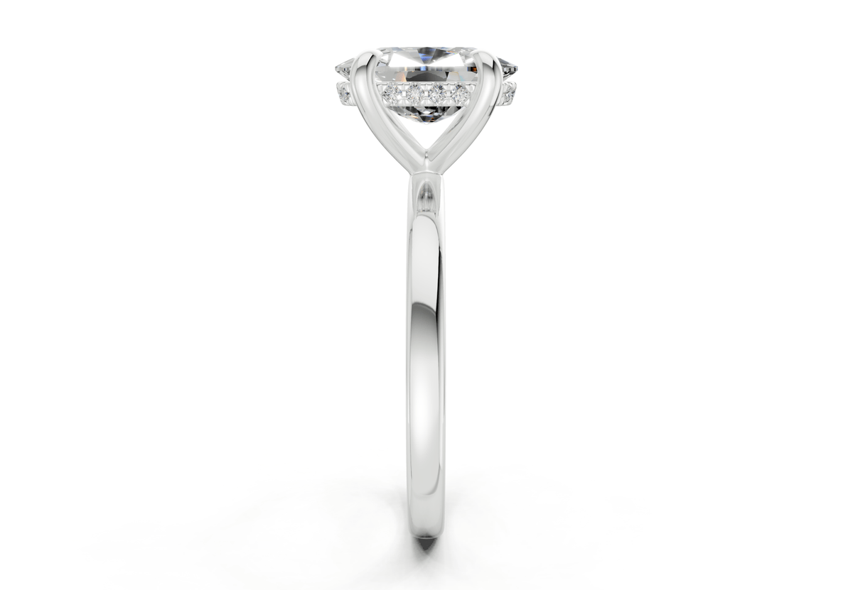 Solstice Diamond Solitaire Elongated Cushion Cut 2mm Engagement Ring