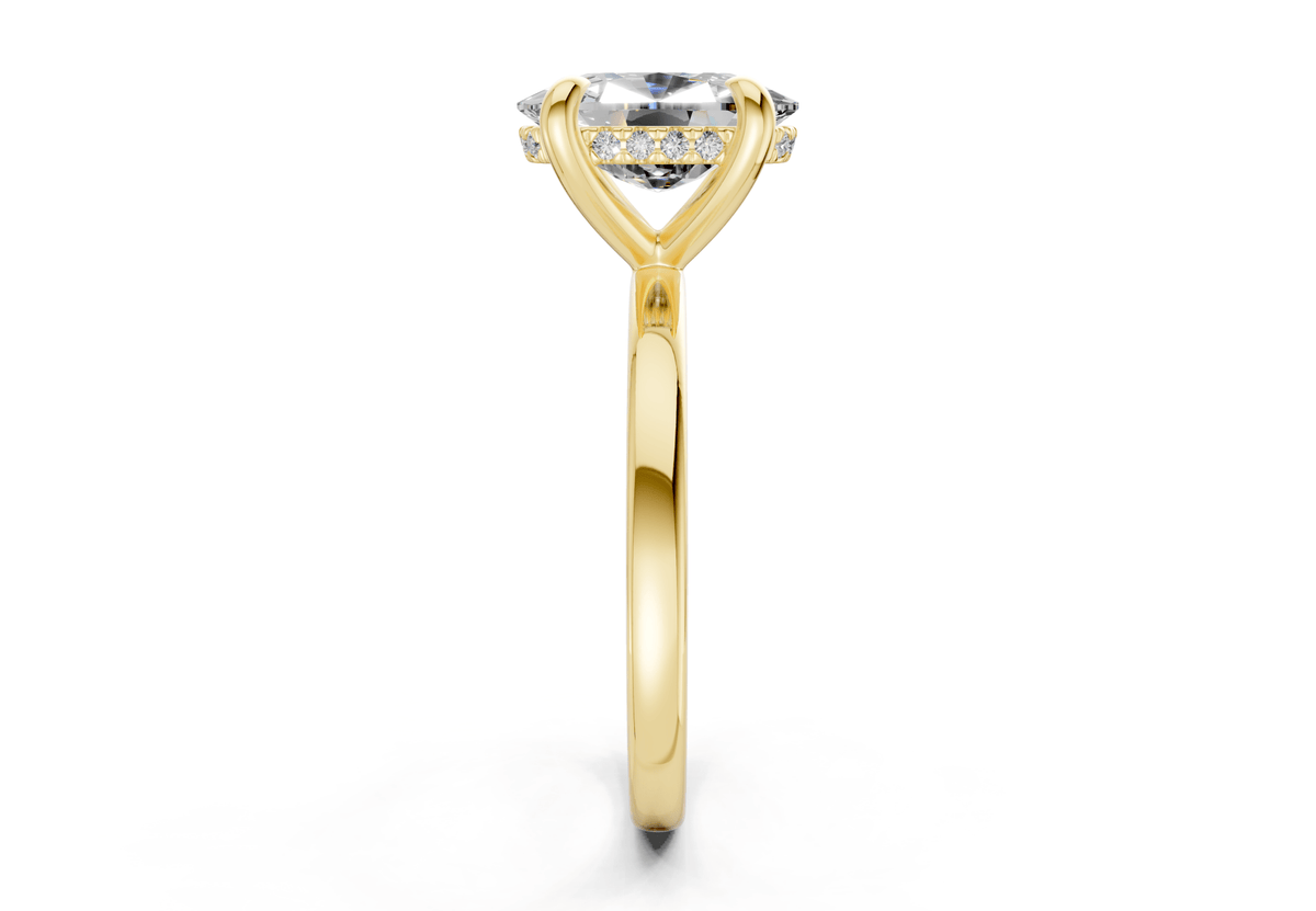 Solstice Diamond Solitaire Elongated Cushion Cut 2mm Engagement Ring