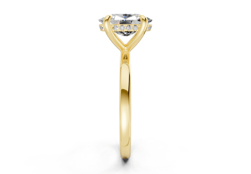 Solstice Diamond Solitaire Elongated Cushion Cut 2mm Engagement Ring - Ring Premier