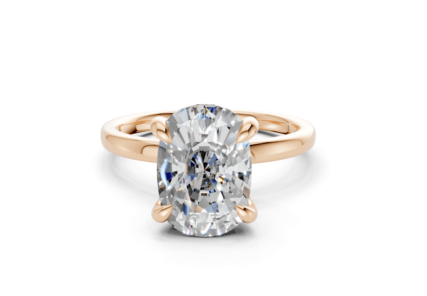 Solstice Diamond Solitaire Elongated Cushion Cut 2mm Engagement Ring