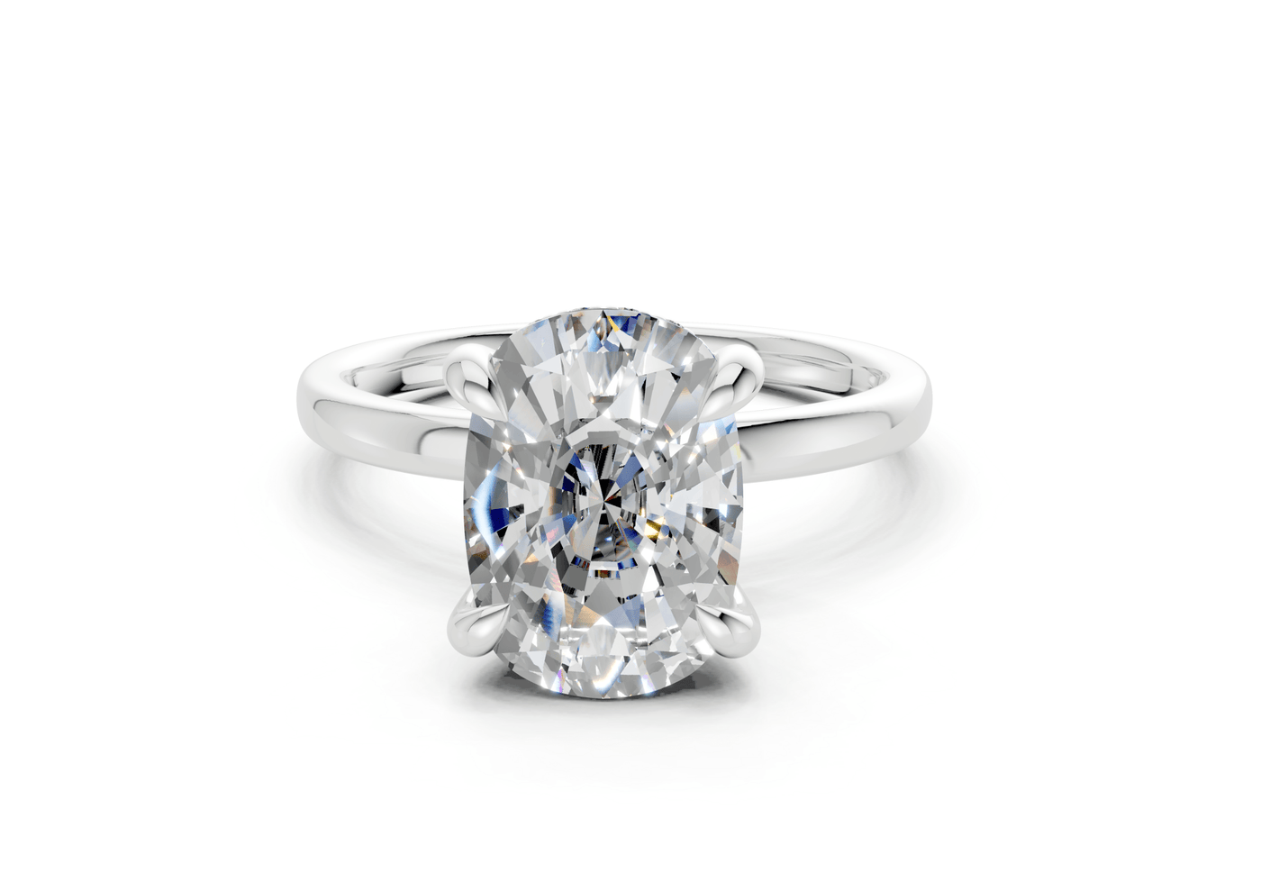 Solstice Diamond Solitaire Elongated Cushion Cut 2mm Engagement Ring
