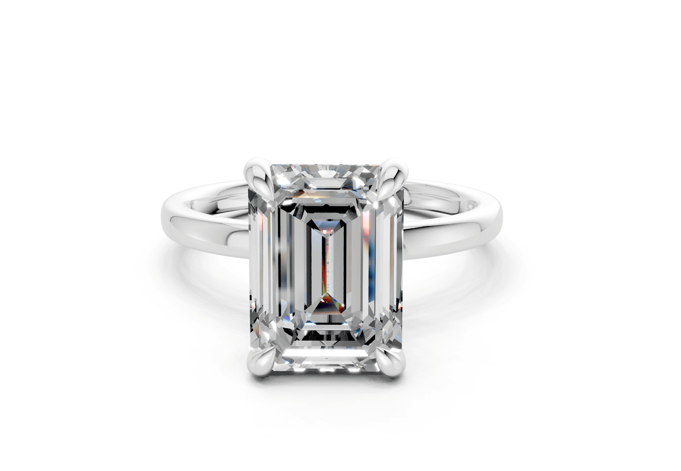 Solstice Diamond Solitaire Emerald Cut 1.8mm Engagement Ring