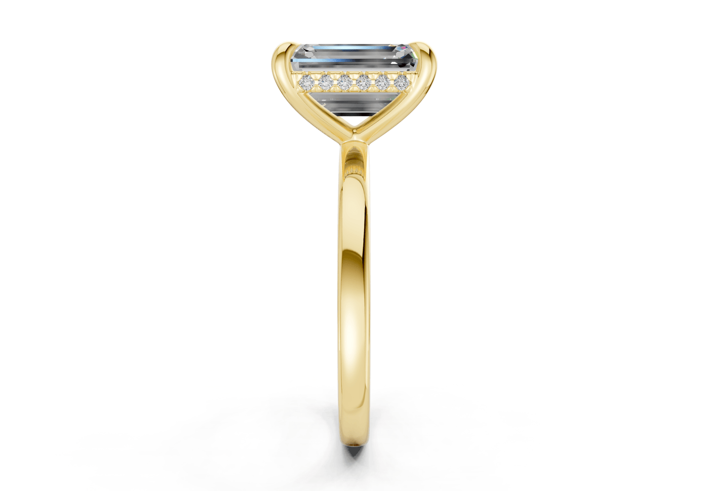 Solstice Diamond Solitaire Emerald Cut 2mm Engagement Ring