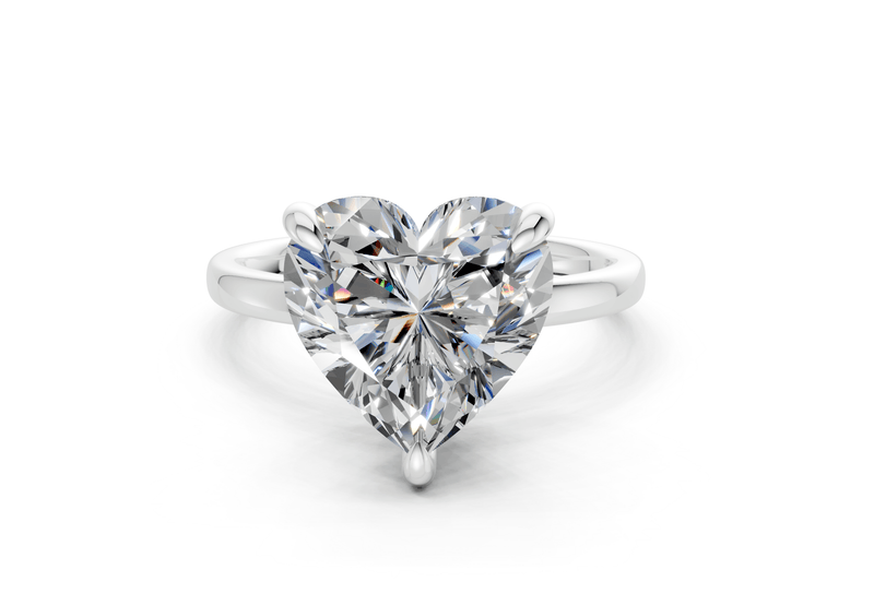 Solstice Diamond Solitaire Heart Cut 1.8mm Engagement Ring - Ring Premier