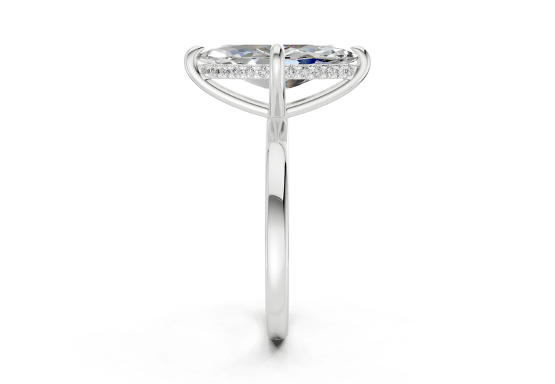 Solstice Diamond Solitaire Marquise Cut 2.3mm Engagement Ring - Ring Premier