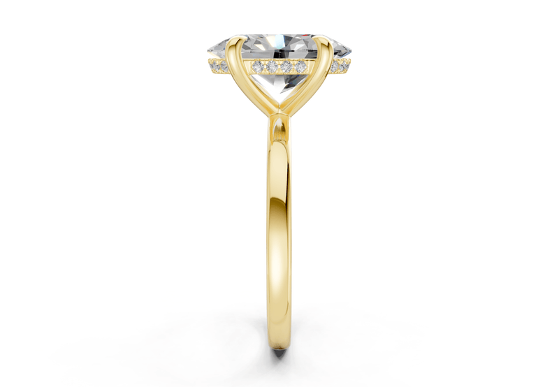 Solstice Diamond Solitaire Oval Cut 1.8mm Engagement Ring - Ring Premier