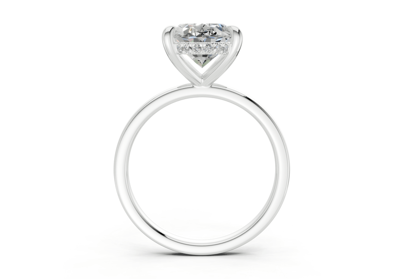 Solstice Diamond Solitaire Oval Cut 1.8mm Engagement Ring - Ring Premier