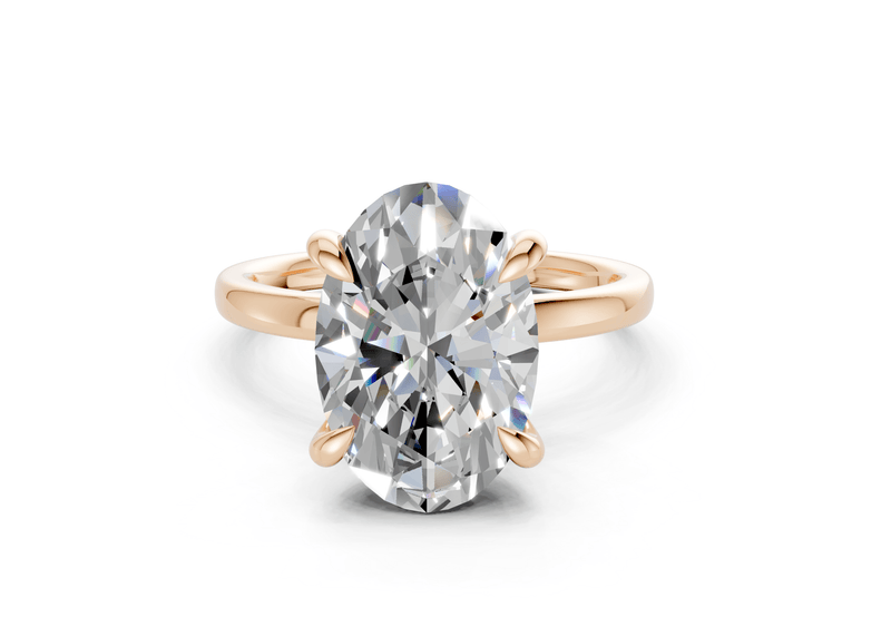 Solstice Diamond Solitaire Oval Cut 1.8mm Engagement Ring - Ring Premier