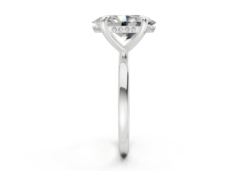 Solstice Diamond Solitaire Oval Cut 1.8mm Engagement Ring - Ring Premier