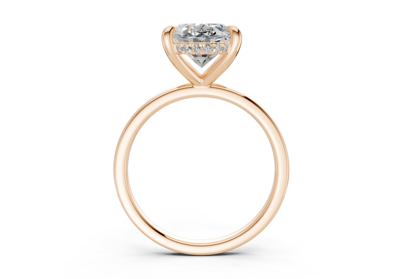 Solstice Diamond Solitaire Oval Cut 1.8mm Engagement Ring - Ring Premier