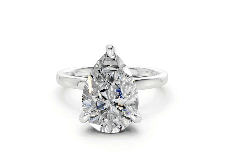 Solstice Diamond Solitaire Pear Cut 1.8mm Engagement Ring - Ring Premier