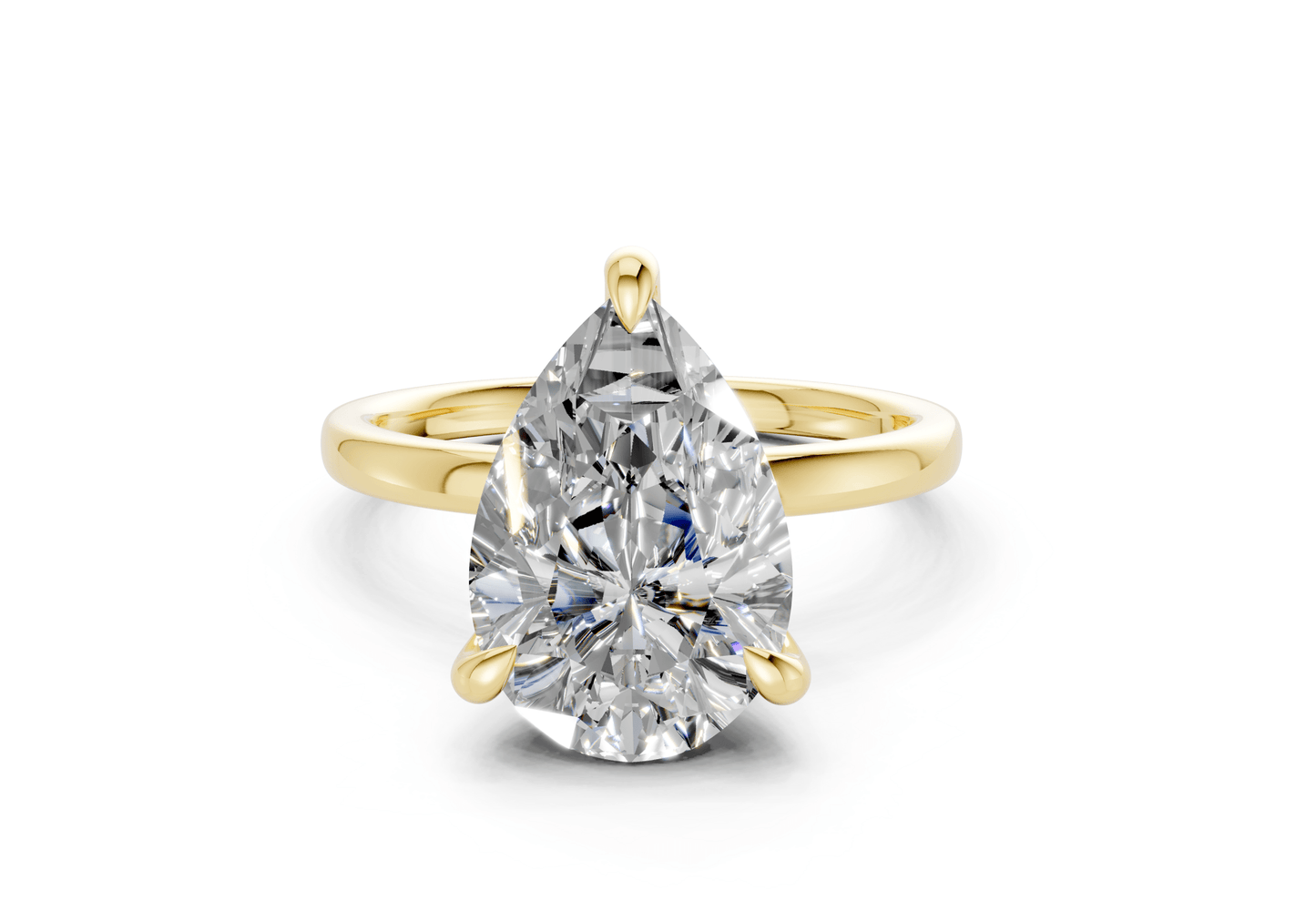 Solstice Diamond Solitaire Pear Cut 2mm Engagement Ring - Ring Premier