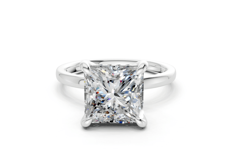 Solstice Diamond Solitaire Princess Cut 2mm Engagement Ring - Ring Premier