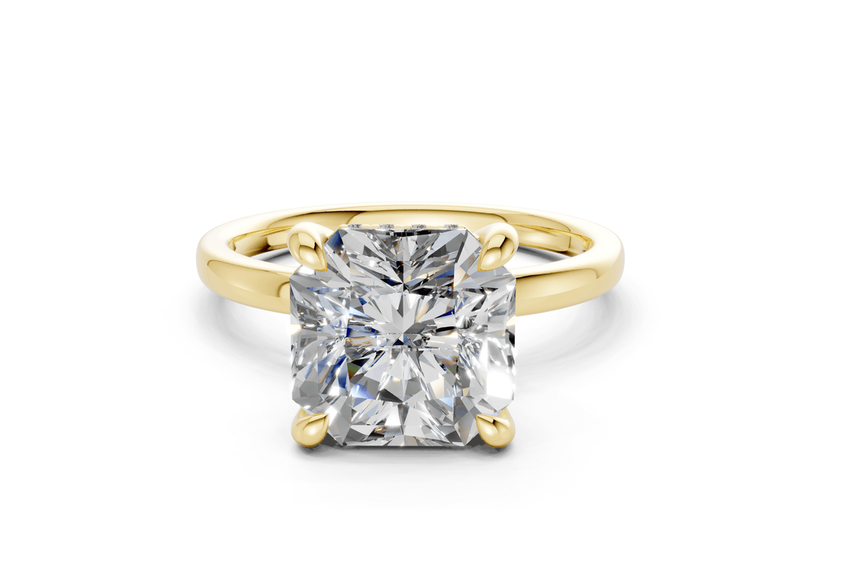 Solstice Diamond Solitaire Radiant Squareuare Cut 1.8mm Engagement Ring