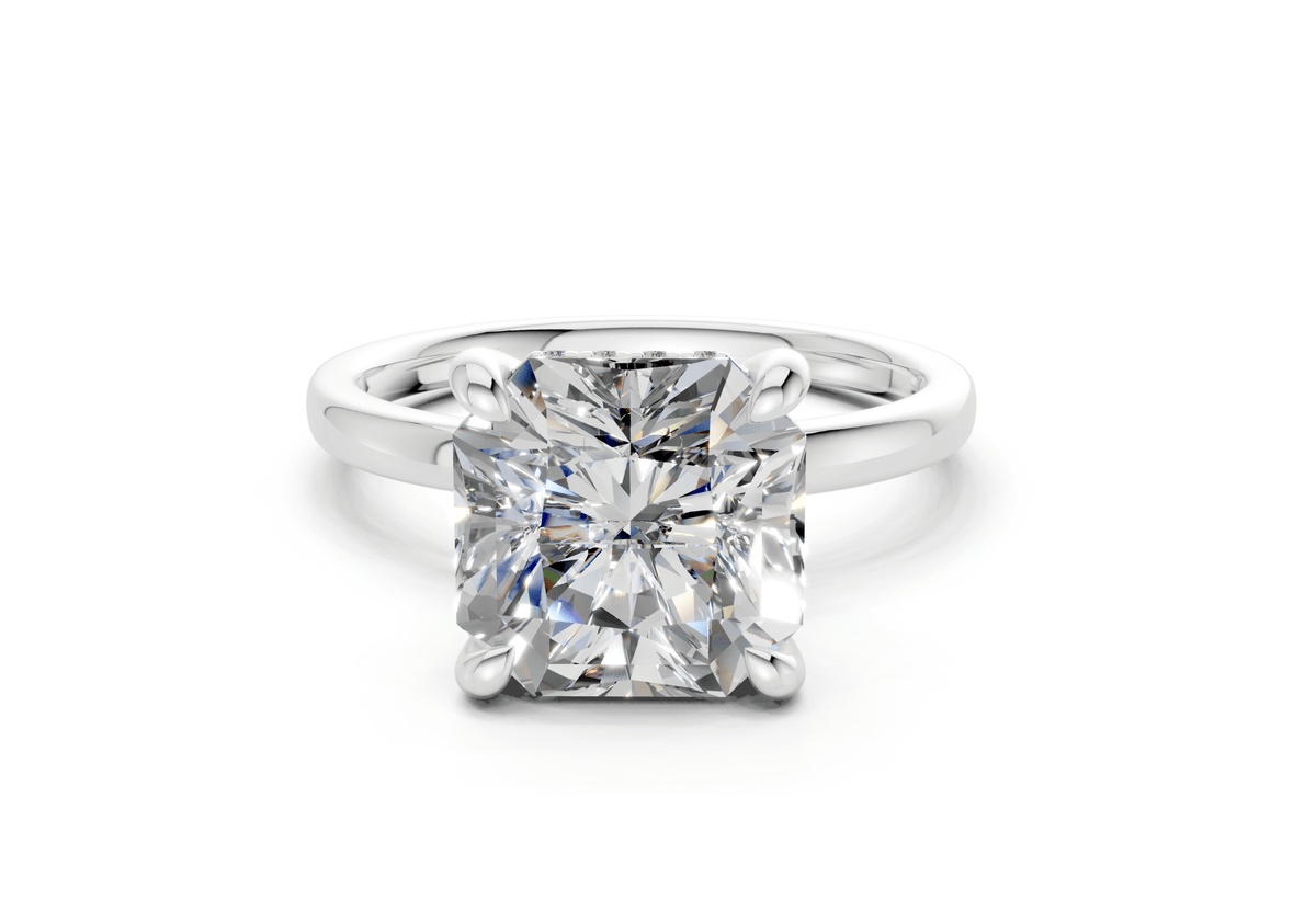 Solstice Diamond Solitaire Radiant Squareuare Cut 1.8mm Engagement Ring