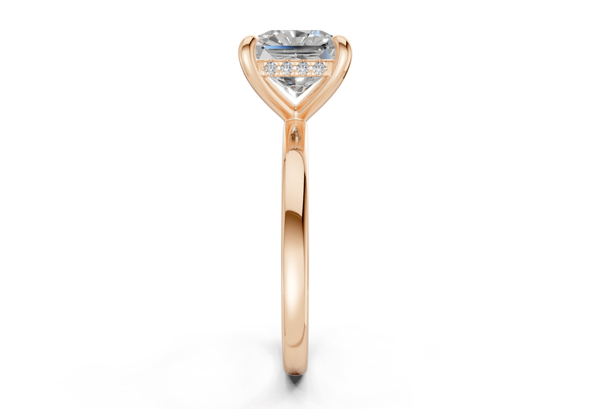 Solstice Diamond Solitaire Radiant Squareuare Cut 1.8mm Engagement Ring