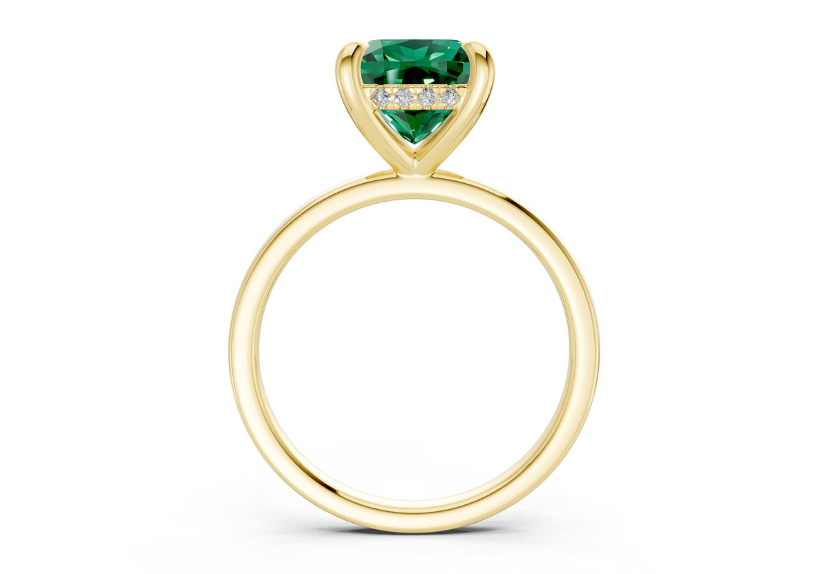 Solstice Emerald Gemstone Solitaire Cushion Squareuare Cut 2.3mm Engagement Ring