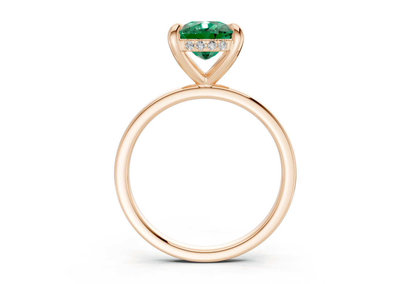Solstice Emerald Gemstone Solitaire Elongated Cushion Cut 2.3mm Engagement Ring