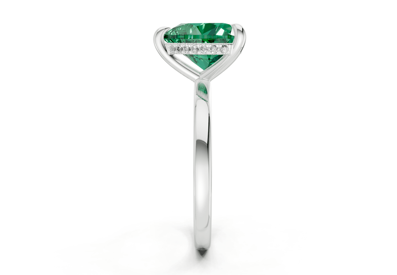 Solstice Emerald Gemstone Solitaire Heart Cut 2mm Engagement Ring - Ring Premier