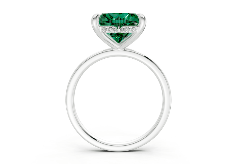 Solstice Emerald Gemstone Solitaire Heart Cut 2mm Engagement Ring - Ring Premier