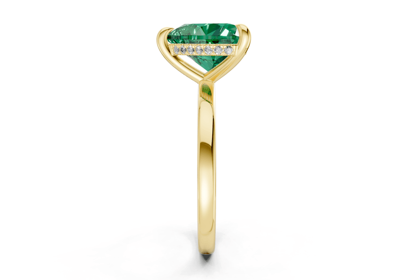 Solstice Emerald Gemstone Solitaire Heart Cut 2mm Engagement Ring - Ring Premier
