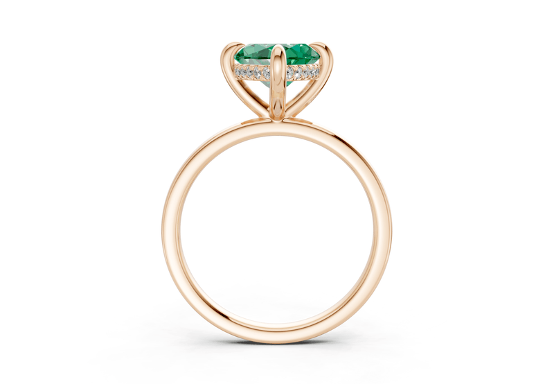Solstice Emerald Gemstone Solitaire Marquise Cut 1.8mm Engagement Ring - Ring Premier