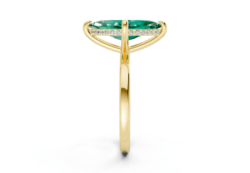 Solstice Emerald Gemstone Solitaire Marquise Cut 2.3mm Engagement Ring - Ring Premier