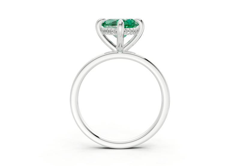 Solstice Emerald Gemstone Solitaire Marquise Cut 2.3mm Engagement Ring - Ring Premier