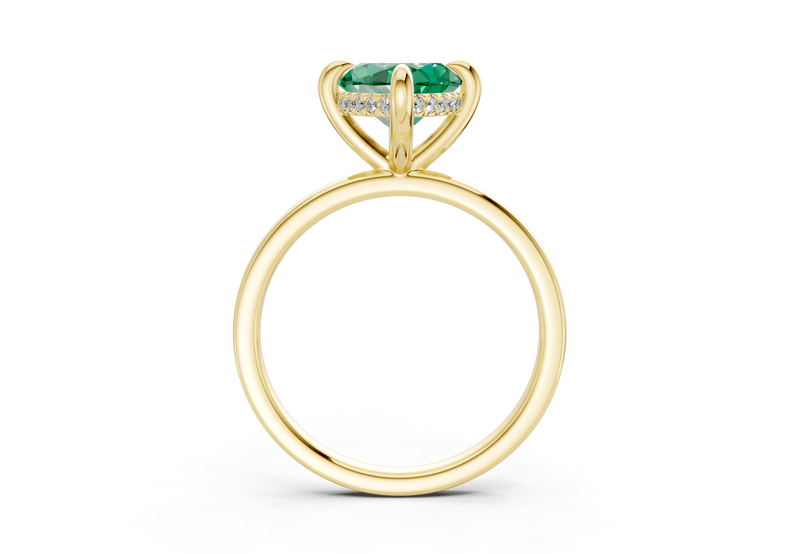 Solstice Emerald Gemstone Solitaire Marquise Cut 2.3mm Engagement Ring