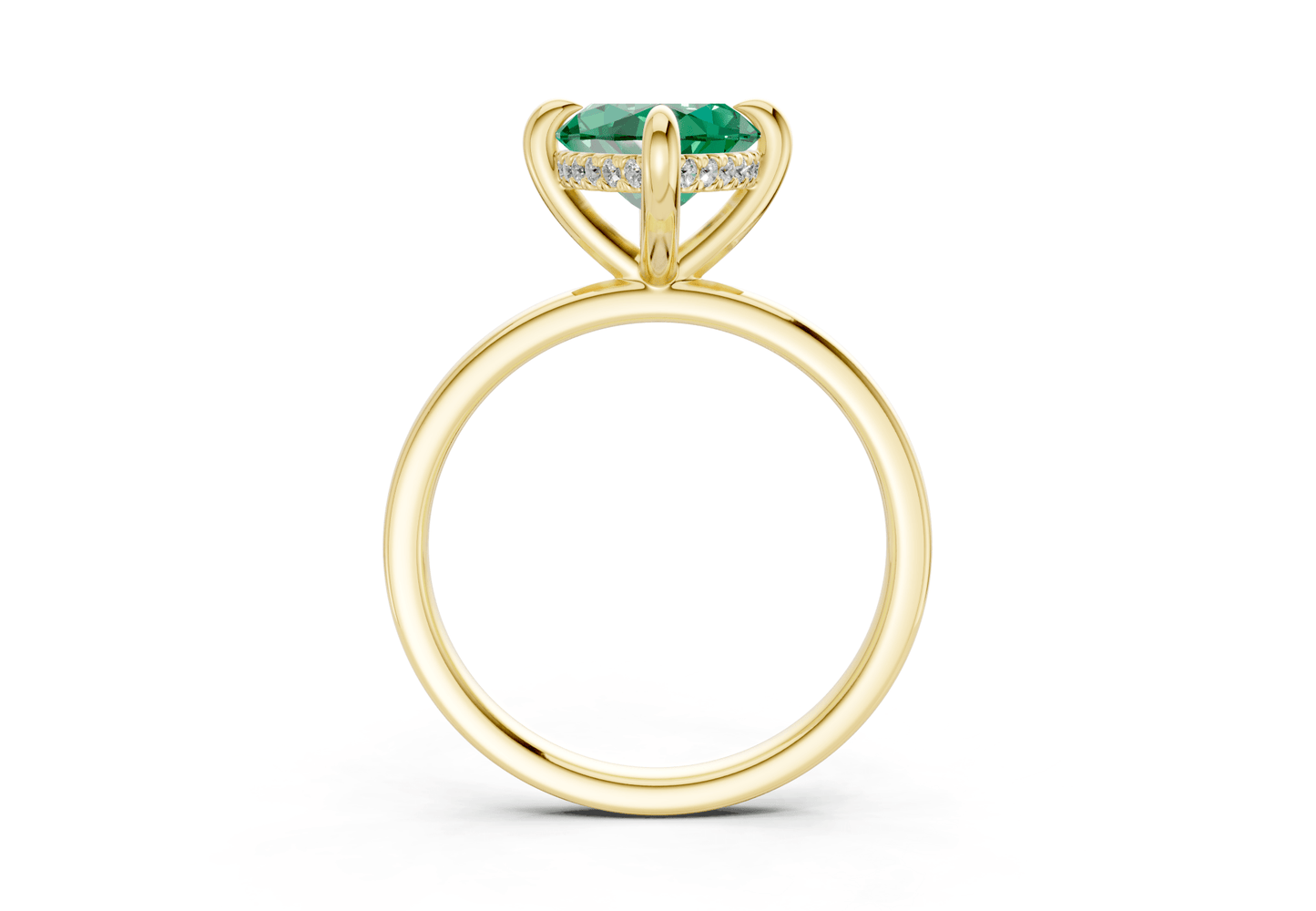 Solstice Emerald Gemstone Solitaire Marquise Cut 2mm Engagement Ring - Ring Premier
