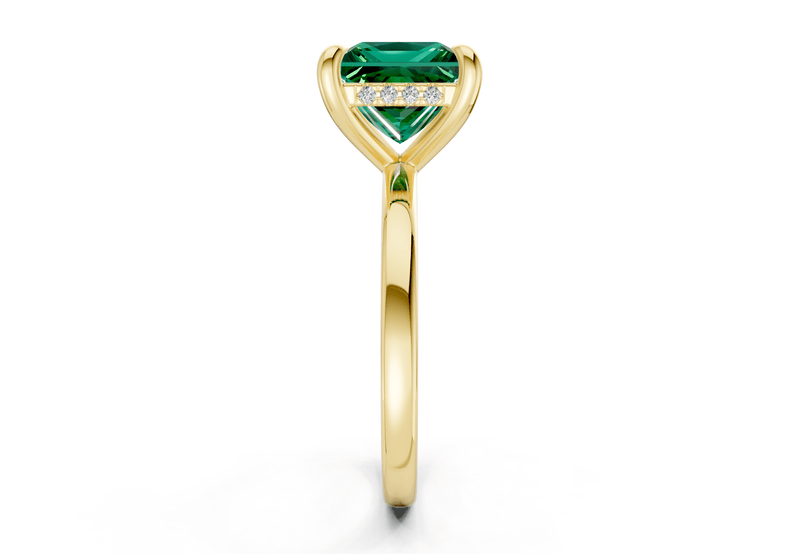 Solstice Emerald Gemstone Solitaire Princess Cut 2.3mm Engagement Ring - Ring Premier