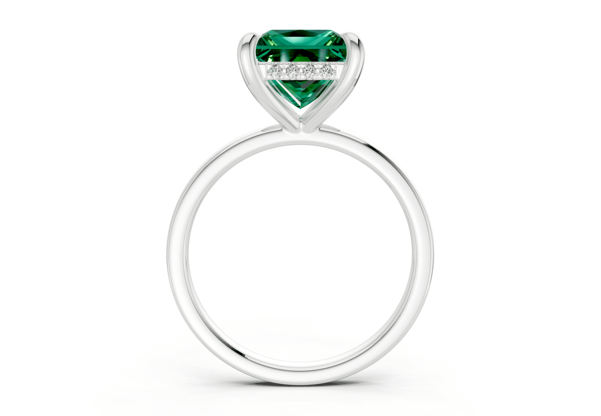 Solstice Emerald Gemstone Solitaire Princess Cut 2.3mm Engagement Ring