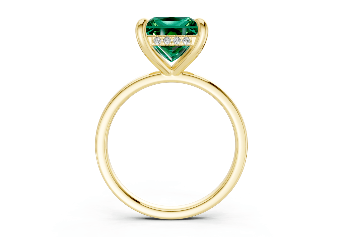 Solstice Emerald Gemstone Solitaire Princess Cut 2.3mm Engagement Ring - Ring Premier