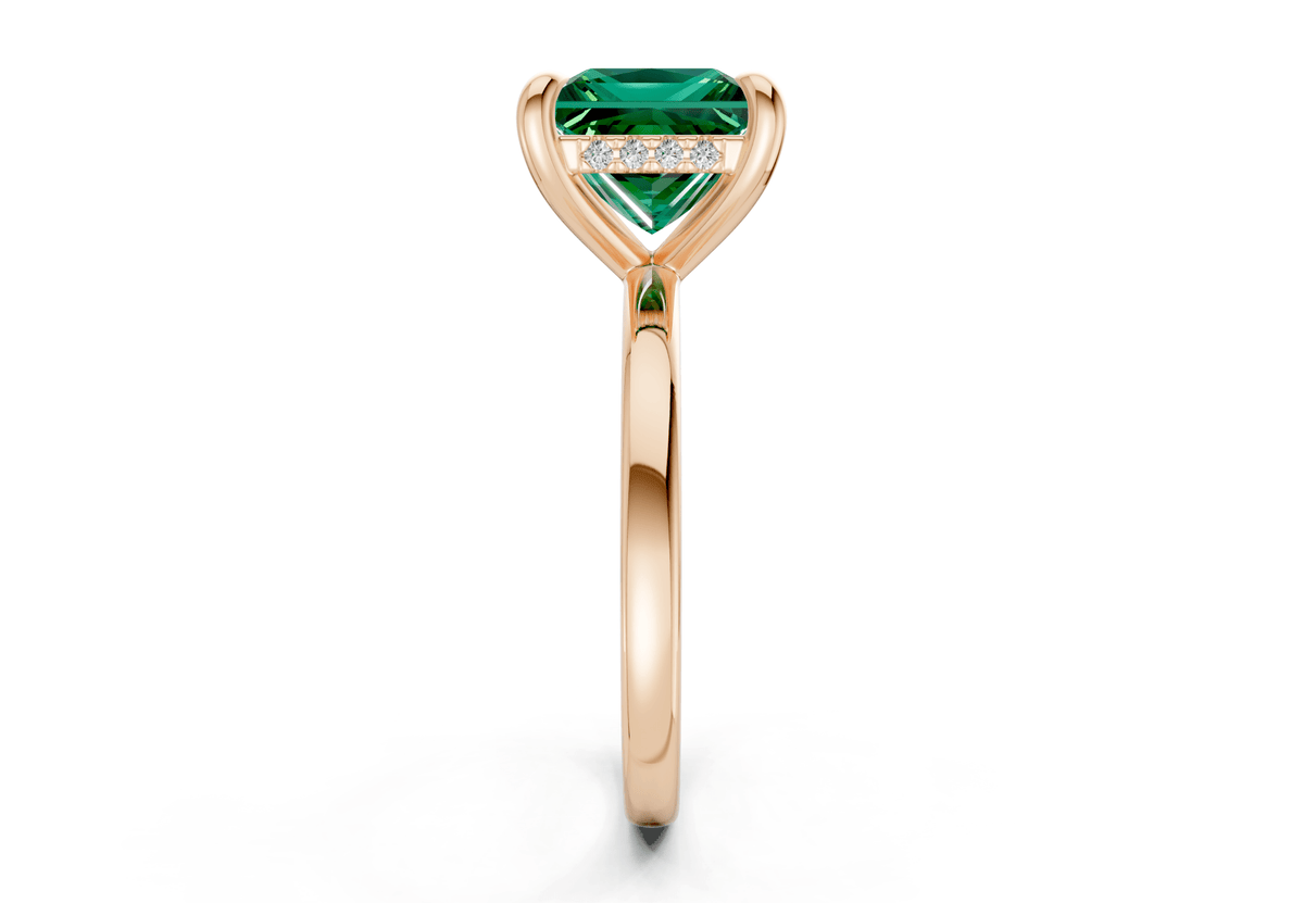 Solstice Emerald Gemstone Solitaire Princess Cut 2mm Engagement Ring
