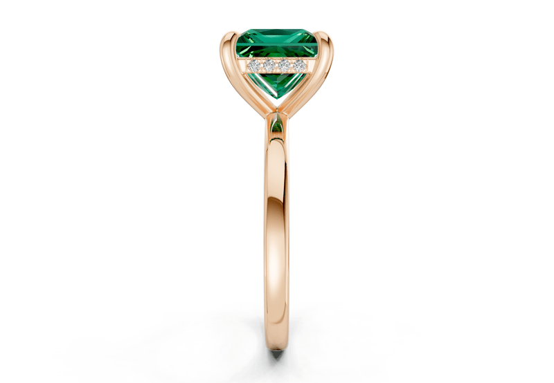 Solstice Emerald Gemstone Solitaire Princess Cut 2mm Engagement Ring - Ring Premier