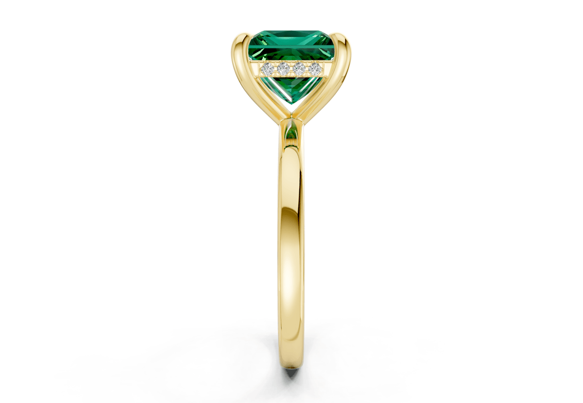 Solstice Emerald Gemstone Solitaire Princess Cut 2mm Engagement Ring