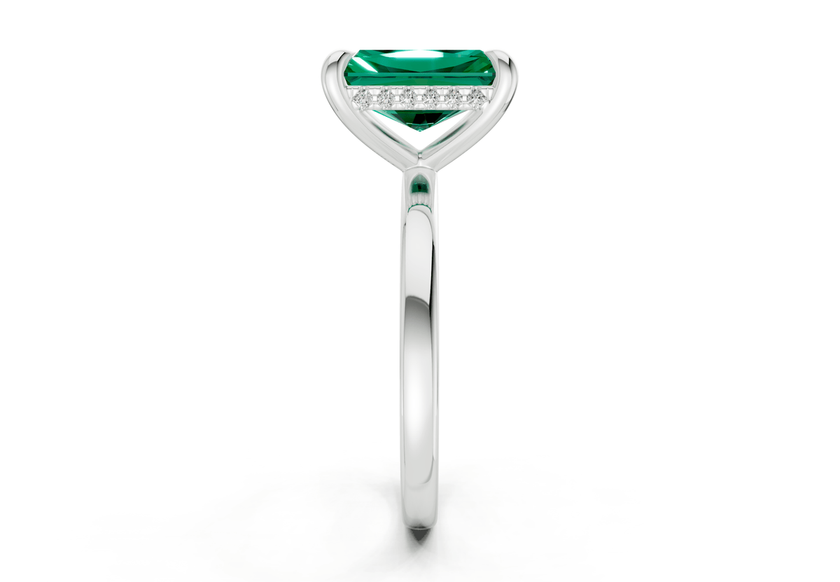 Solstice Emerald Gemstone Solitaire Radiant Cut 2mm Engagement Ring