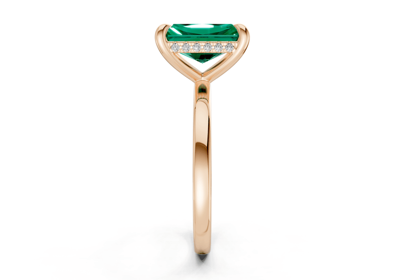 Solstice Emerald Gemstone Solitaire Radiant Cut 2mm Engagement Ring - Ring Premier