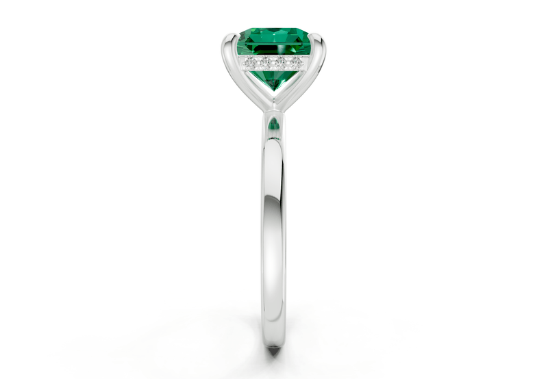 Solstice Emerald Gemstone Solitaire Radiant Squareuare Cut 2.3mm Engagement Ring - Ring Premier
