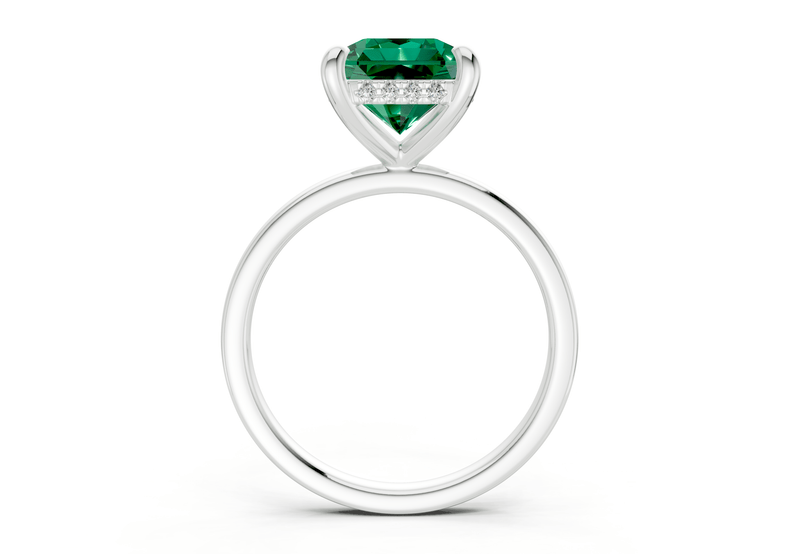 Solstice Emerald Gemstone Solitaire Radiant Squareuare Cut 2.3mm Engagement Ring - Ring Premier