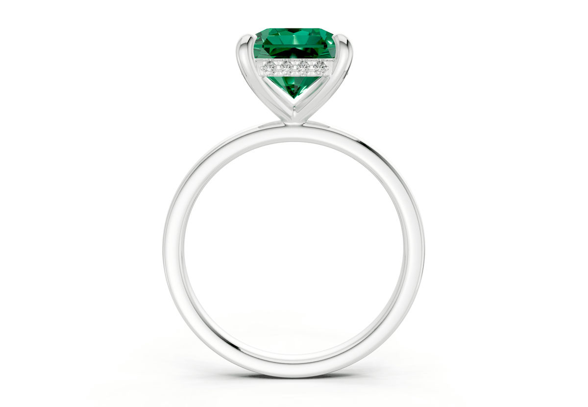 Solstice Emerald Gemstone Solitaire Radiant Squareuare Cut 2mm Engagement Ring