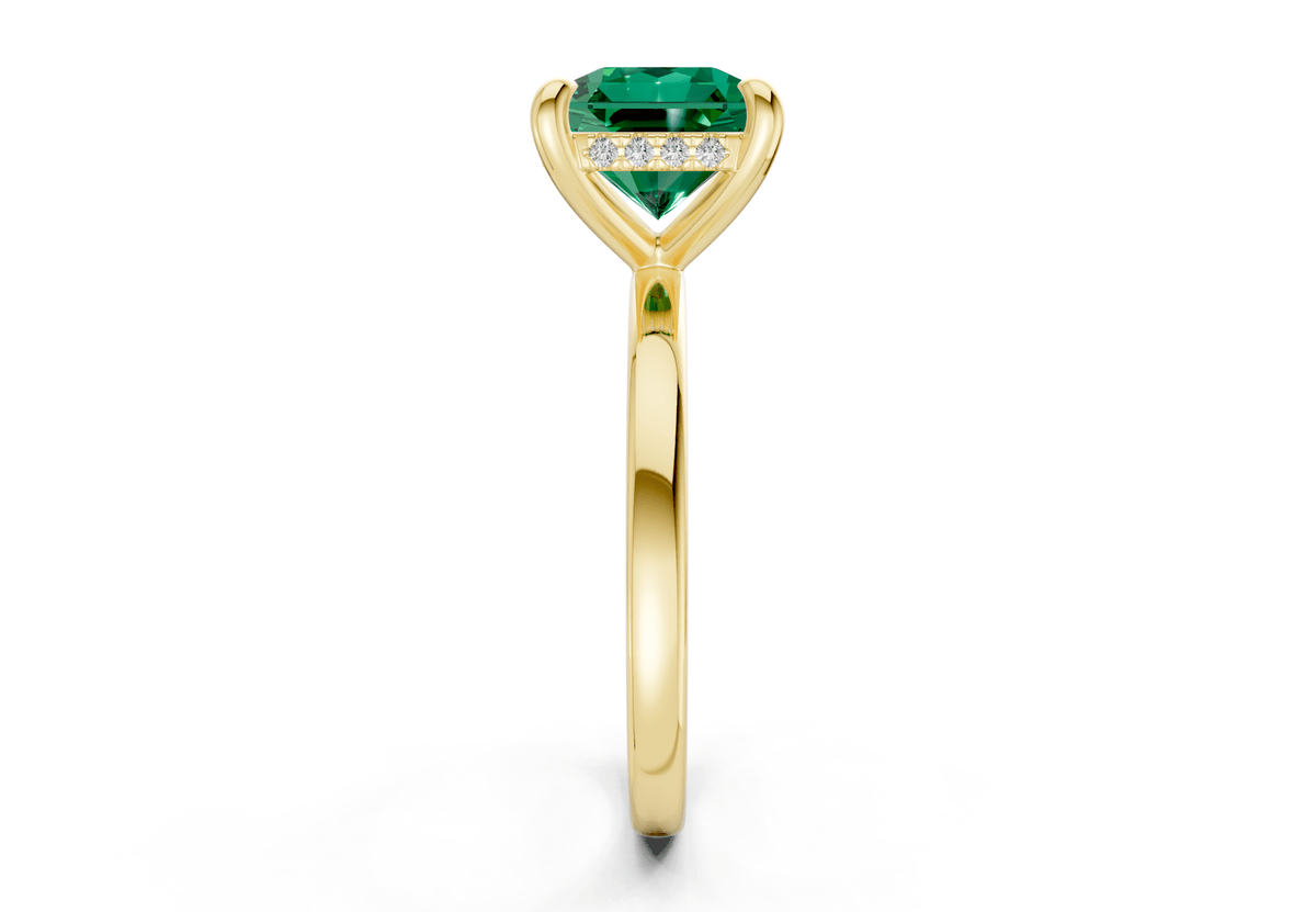 Solstice Emerald Gemstone Solitaire Radiant Squareuare Cut 2mm Engagement Ring