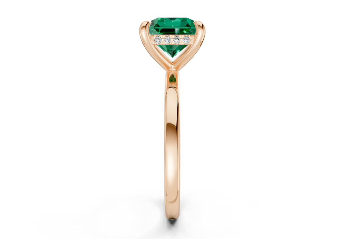 Solstice Emerald Gemstone Solitaire Radiant Squareuare Cut 2mm Engagement Ring