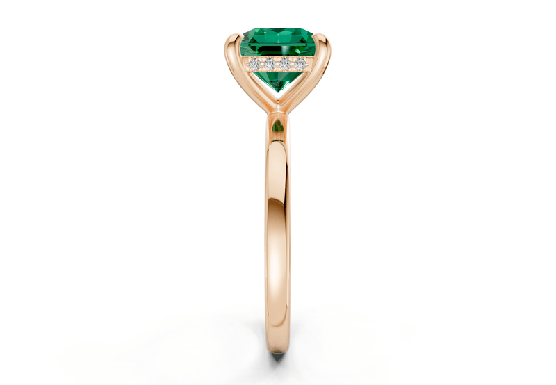 Solstice Emerald Gemstone Solitaire Radiant Squareuare Cut 2mm Engagement Ring - Ring Premier